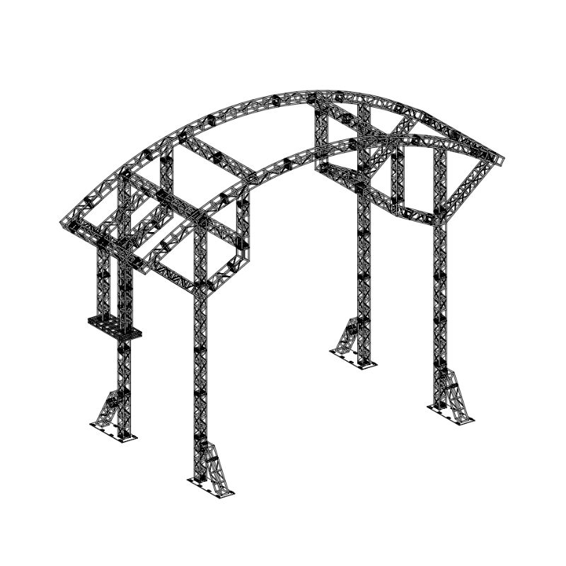 18*5*12m Aluminum Bolt Curved Truss Structure