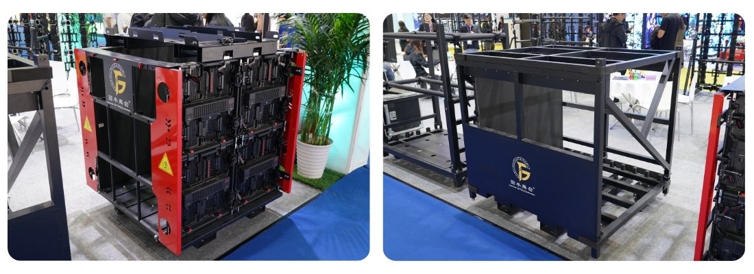 Aluminum LED display cart with stable support and smooth mobility