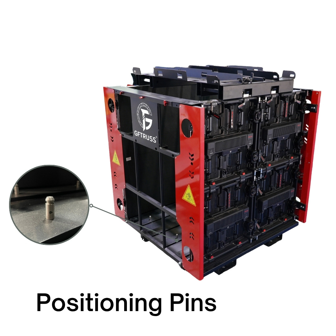 Positioning pins for secure panel positioning in touring cart